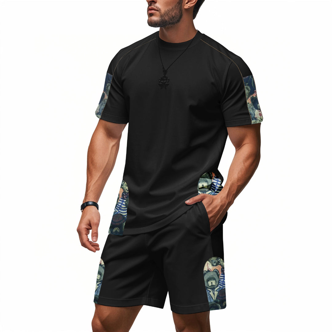Herren Sportliches Kurzarm-Outfit mit einzigartigen Print-Akzenten Echoarchiv