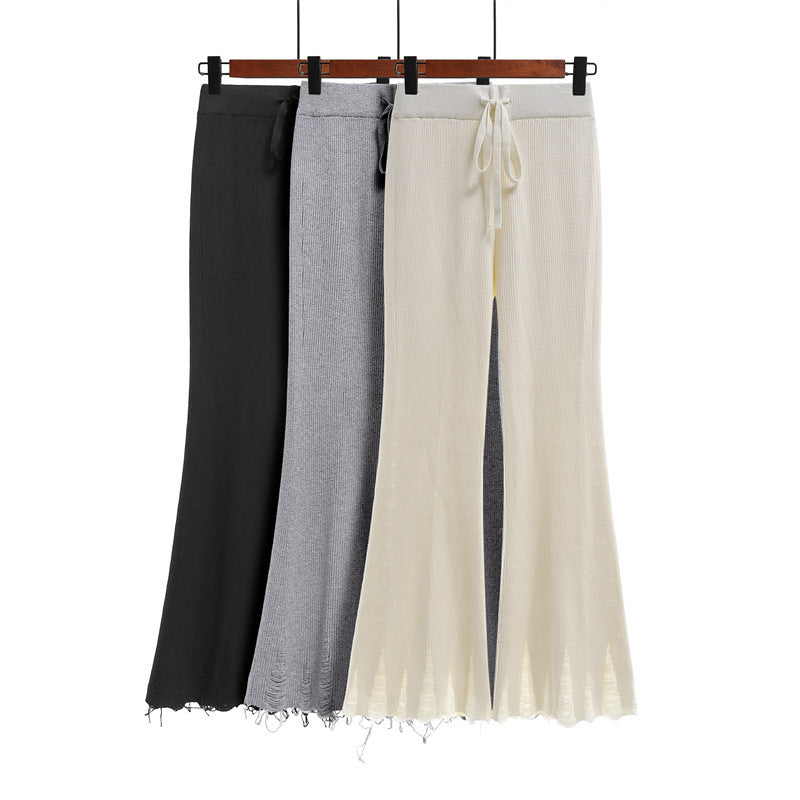Damen Bequeme und lässige Strickpalazzo-Hose Echo Archiv