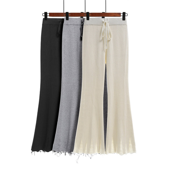 Damen Bequeme und lässige Strickpalazzo-Hose Echo Archiv
