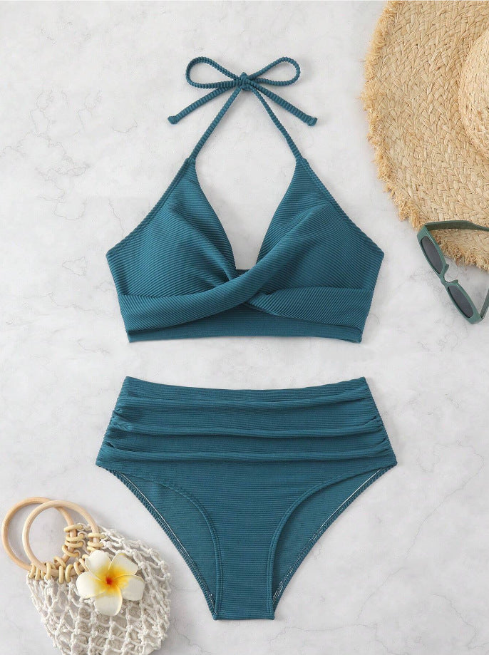 Damen Bikini-Set mit hohem Taillenbund und elegantem Wickeldesign Echo Archiv