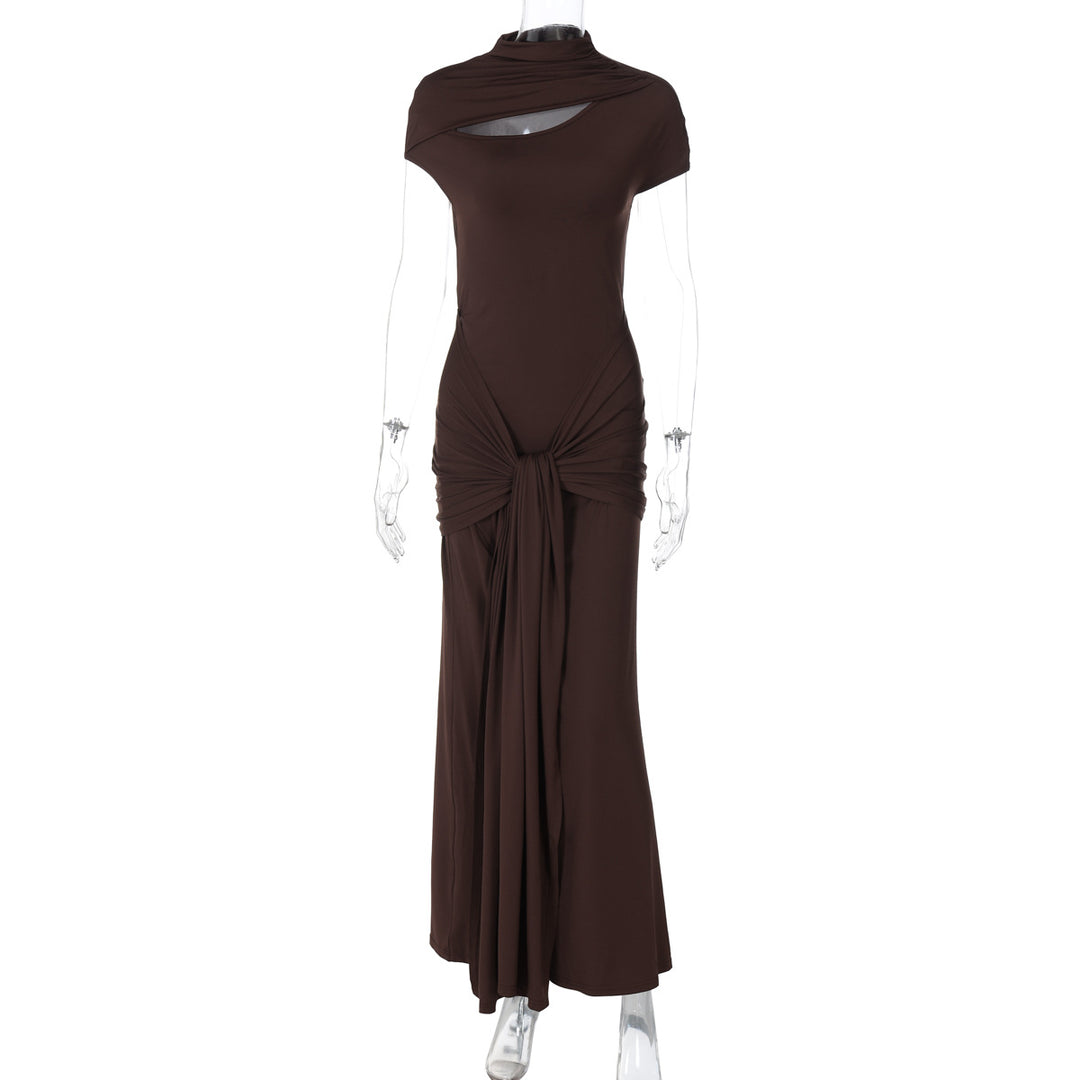 Damen Elegantes Langarm-Maxikleid mit raffiniertem Knotendesign Echo Archiv