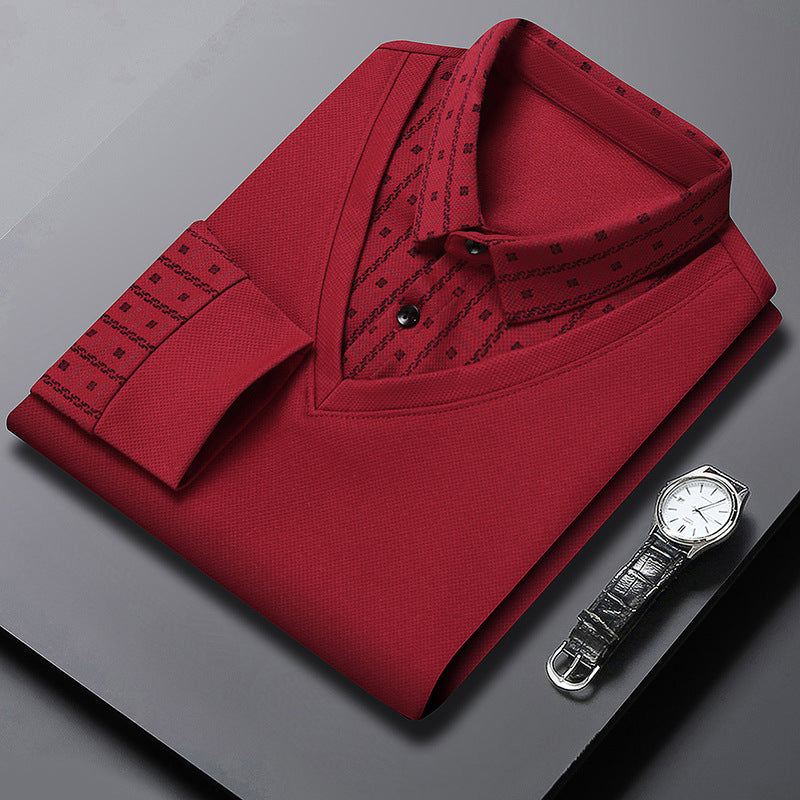 Herren elegantes Poloshirt mit strukturiertem Kragen und innovativer Knopfleiste Echoarchiv