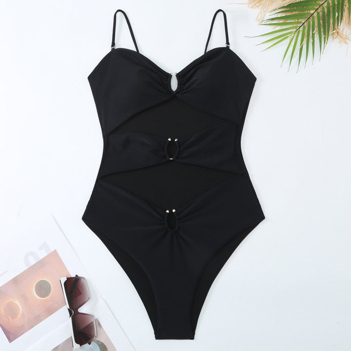 Damen Einteiler Badeanzug mit raffinierten Cut-Outs und stilvollem Wickeldetail Echo Archiv