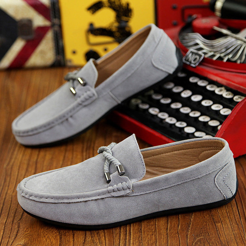 Damen weicher Veloursleder Mokassin Loafer mit geflochtener Dekorschnur und flexibler Gummisohle Echo Archiv
