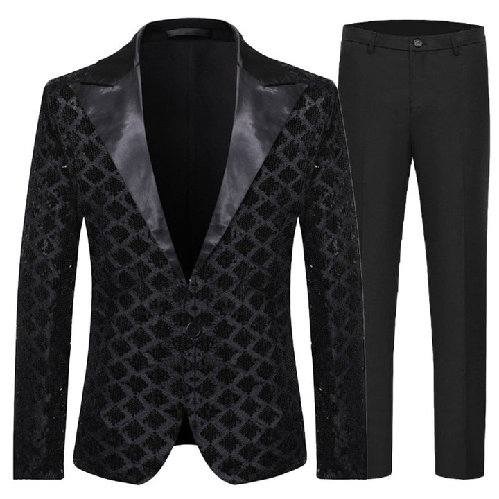 Herren Glamouröser Pailletten-Smokinganzug Echoarchiv