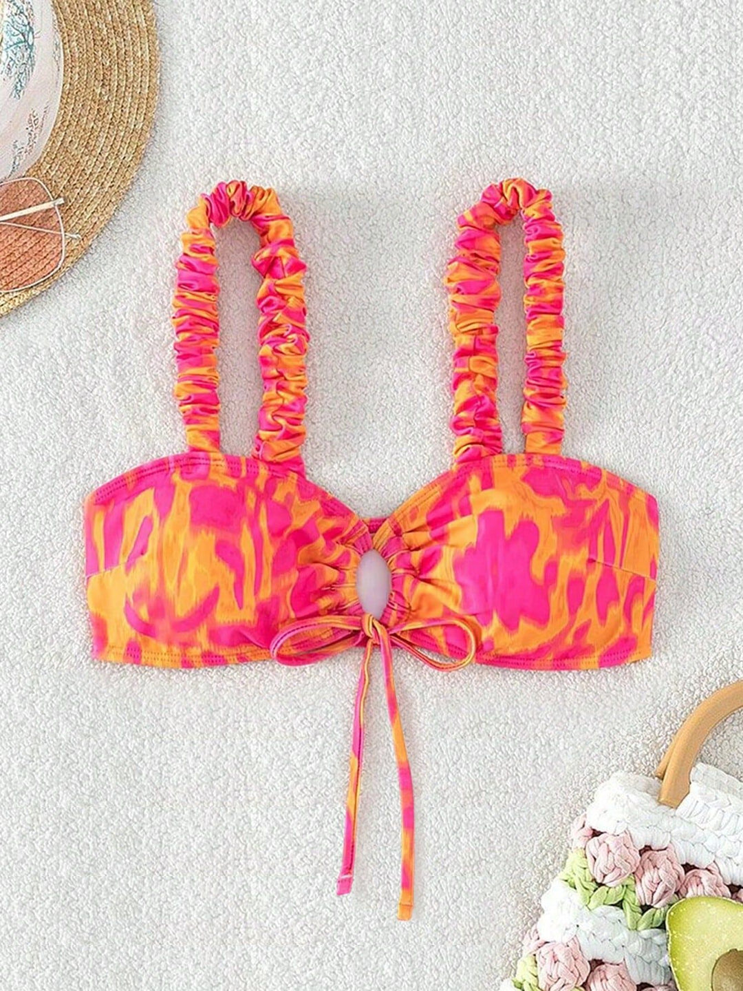 Damen Hochgeschnittener Bikini mit Rüschendetails Echo Archiv