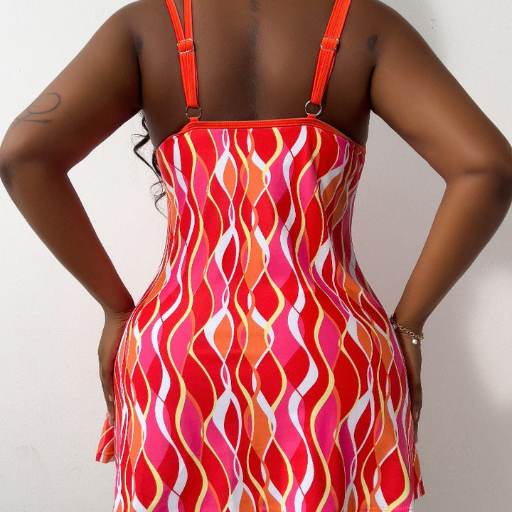 Damen Strandkleid mit modischem Wellenmuster Echo Archiv