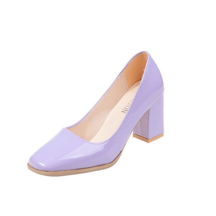 Damen elegante Pumps mit quadratischer Zehenkappe und hohem Blockabsatz Echoarchiv