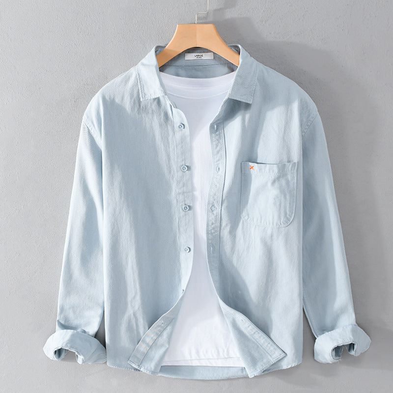 Herren Leichtes Baumwoll-Overshirt im Relaxed-Fit mit Brusttasche Echoarchiv