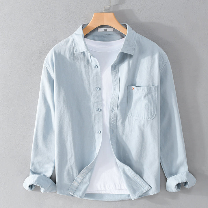 Herren Leichtes Baumwoll-Overshirt im Relaxed-Fit mit Brusttasche Echoarchiv