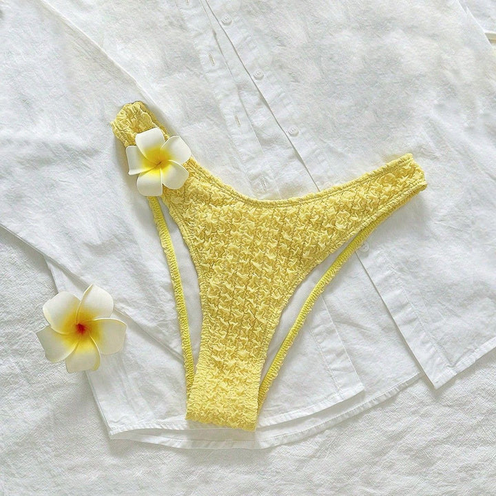 Damen Hochgeschnittenes Bikiniunterteil mit strukturierten Rüschen Echo Archiv