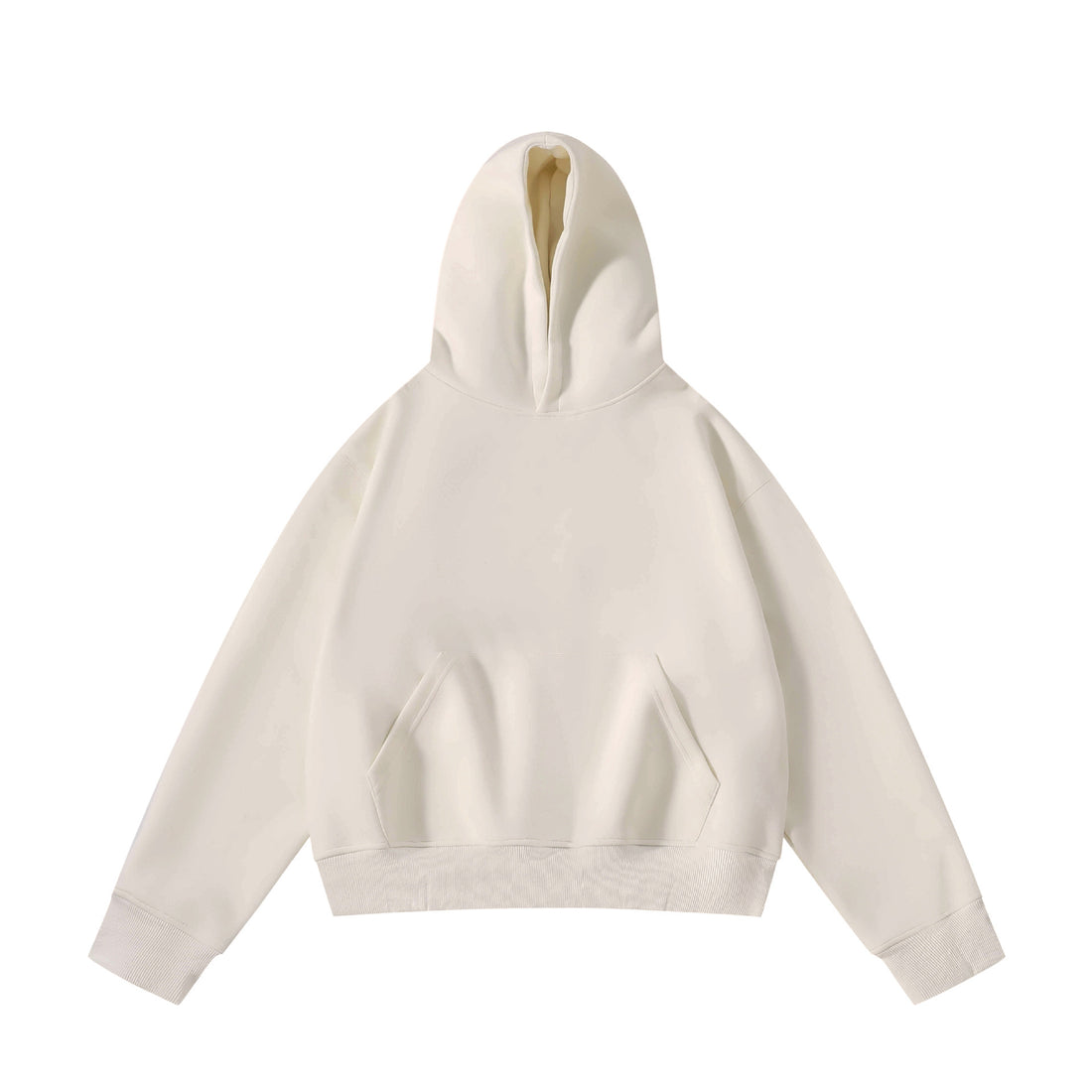 Unisex schwerer Oversize-Kapuzenpullover mit doppellagiger Kapuze Kängurutasche und breitem Rippbund – Auréline