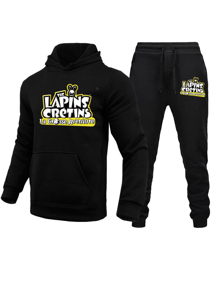Herren Hoodie und Jogginghose Set mit auffälligem Print Echoarchiv