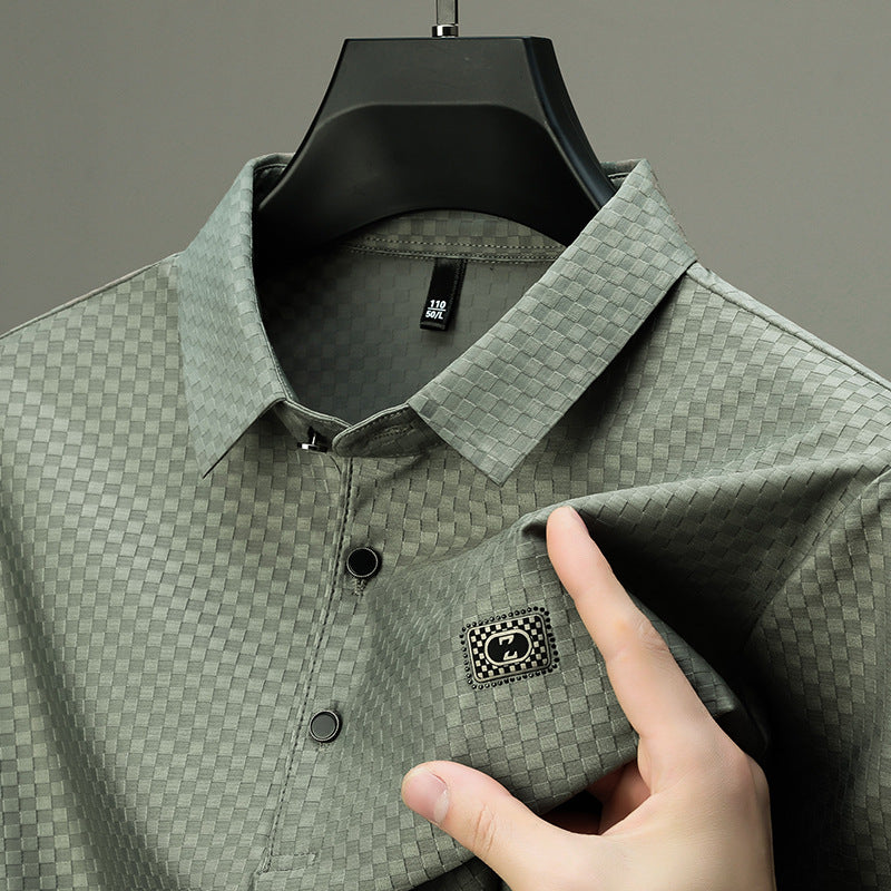 Herren elegantes Poloshirt mit strukturierter Oberfläche und praktischen Details Echoarchiv