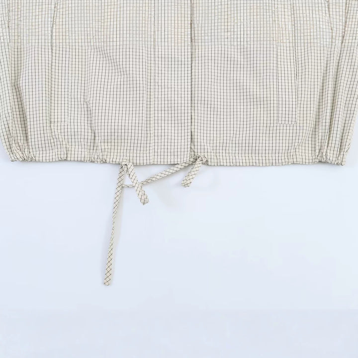 Damen Gekürzte karierte leichte Blousonjacke mit Stehkragen, Tunnelzugsaum und verdeckter Knopfleiste Echo Archiv