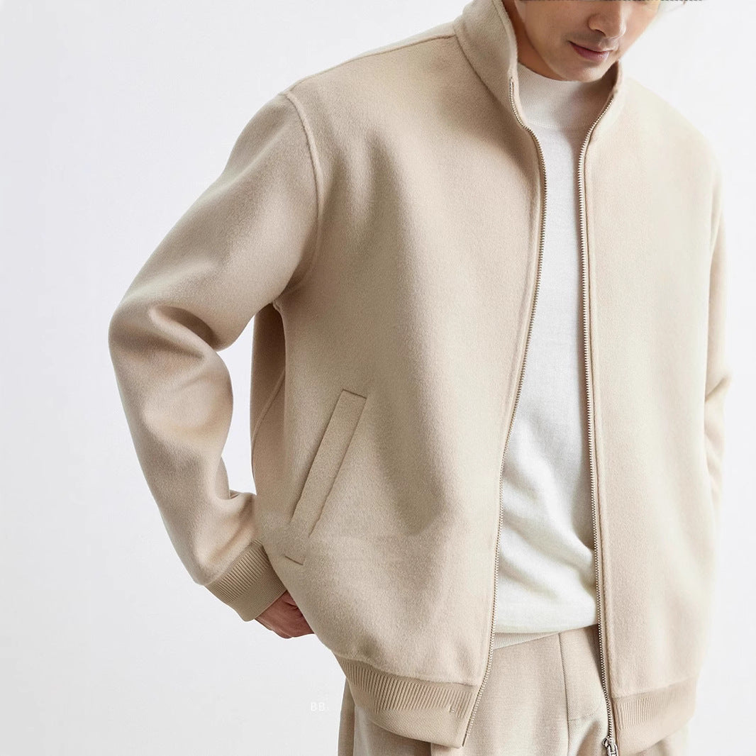 Herren Reißverschluss-Wollblouson mit Stehkragen Echoarchiv
