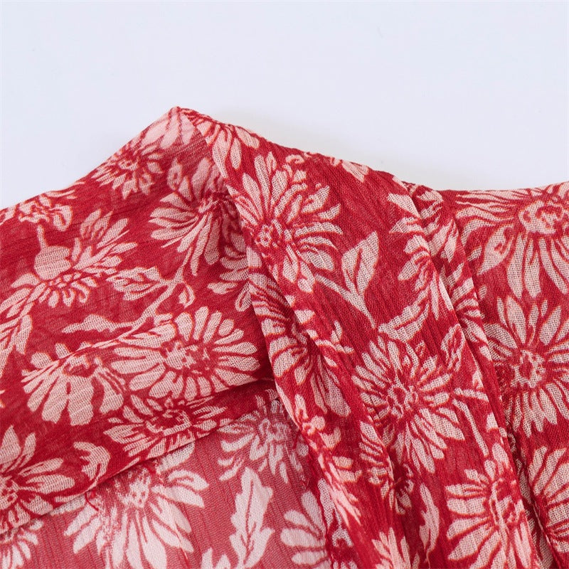 Damen Maxikleid mit verspieltem Blumenmuster und asymmetrischem Saum Echo Archiv