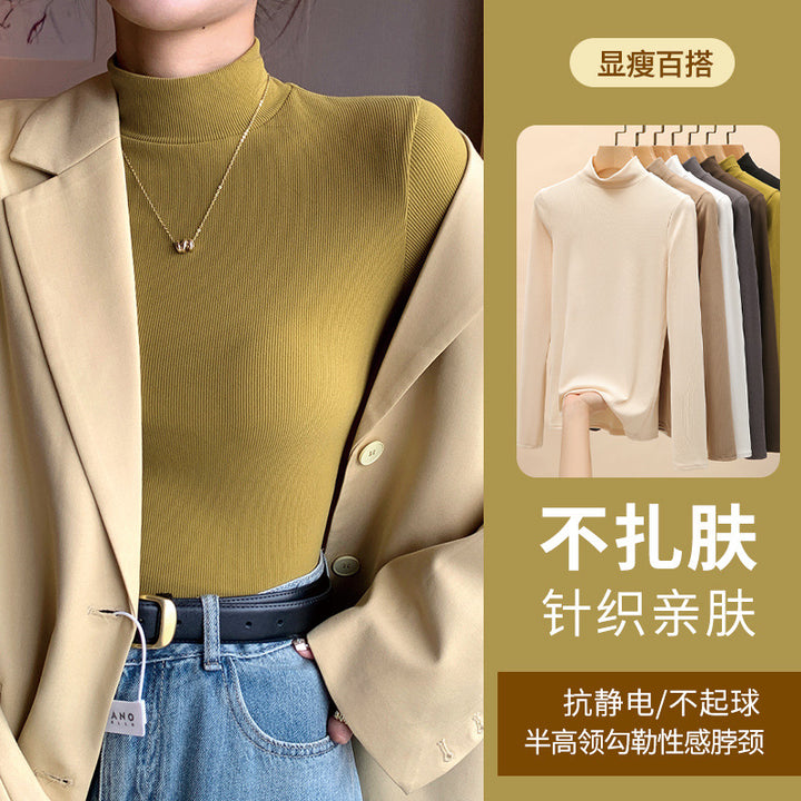 Damen Elegantes und figurbetontes Langarm-Rollkragenoberteil Echo Archiv