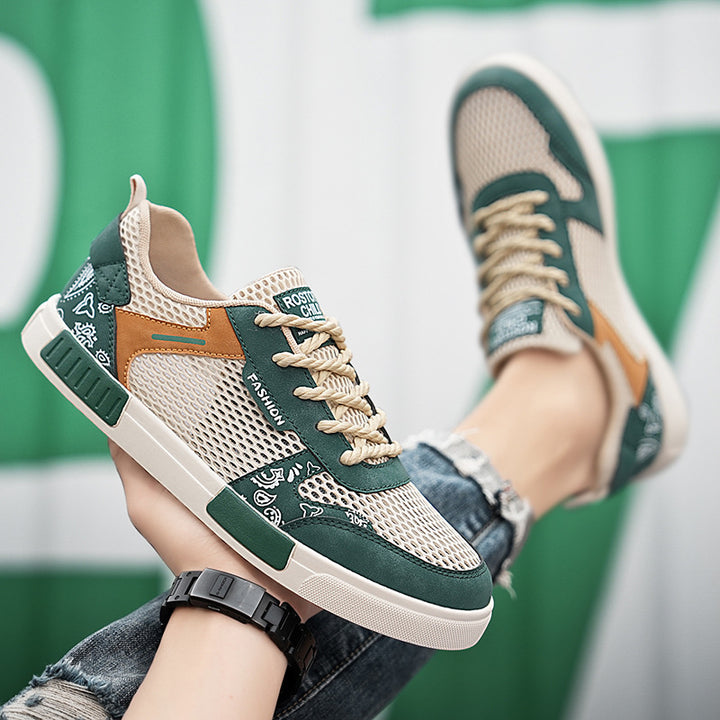Unisex atmungsaktive Freizeit-Sneaker mit luftigen Mesh-Einsätzen und Bandana-Muster – Norré