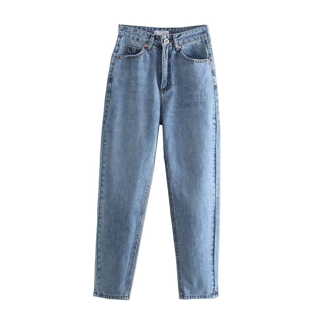 Damen Hochtaillierte Denim-Jeans mit konisch zulaufendem Bein Echo Archiv