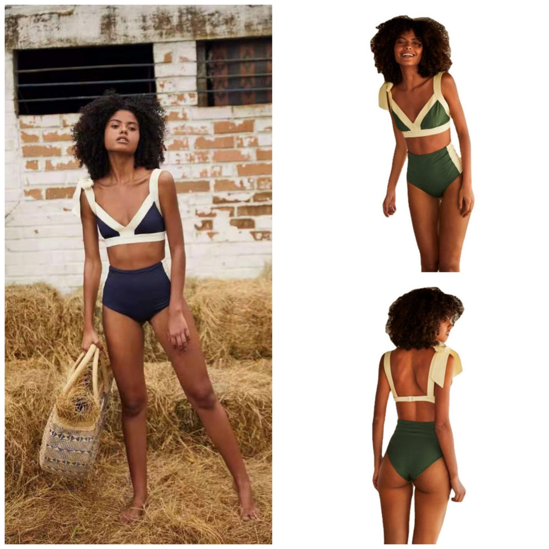 Damen Hoch geschnittener Bikini mit elegantem Wickeldetail Echo Archiv