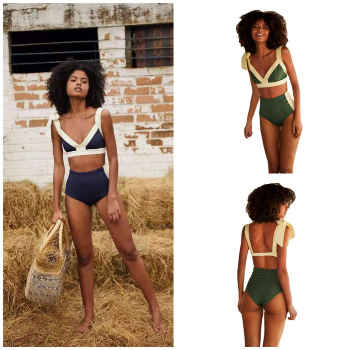 Damen Hoch geschnittener Bikini mit elegantem Wickeldetail Echo Archiv