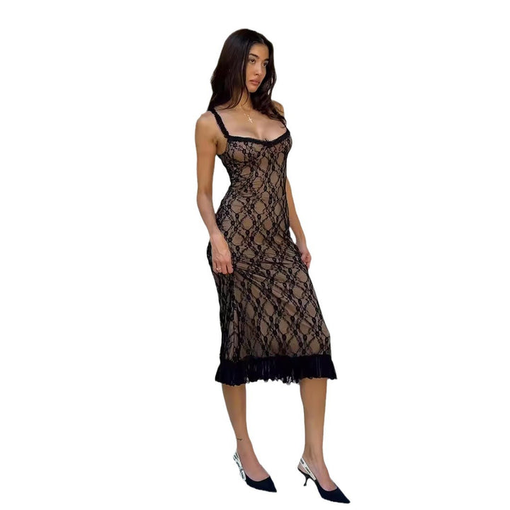 Damen Spitzen-Nachtkleid mit Rüschen und dekorativen Trägern Echo Archiv
