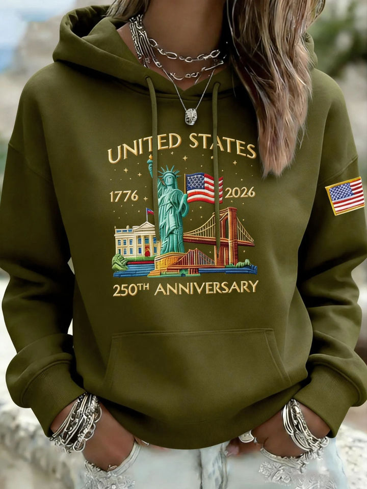 Damen Kreativer Kapuzenpullover mit einzigartigem Statuesque-Motiv Echoarchiv