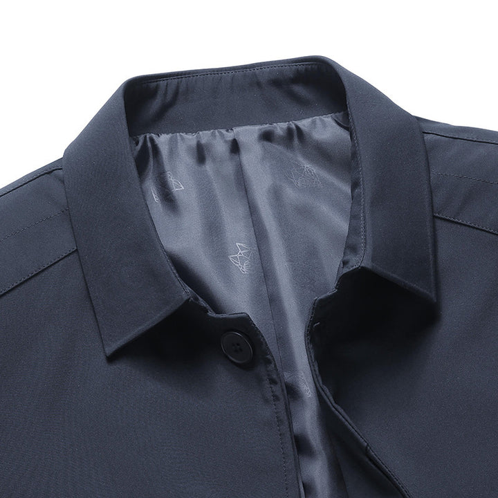 Herren elegantes leichtes City-Sakko im Blouson-Stil mit Hemdkragen und gefüttertem Innenfutter Echoarchiv