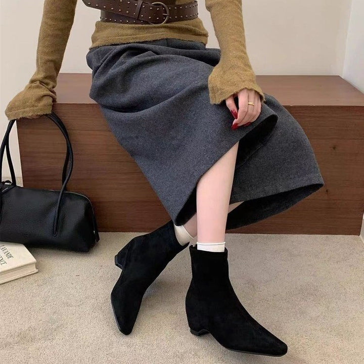 Damen elegante Ankle-Stiefeletten aus Veloursleder Echo Archiv