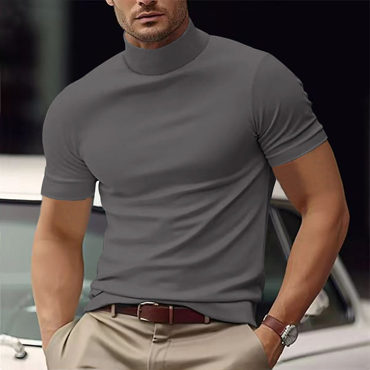 Herren Kurzarm Turtleneck T-Shirt Echoarchiv