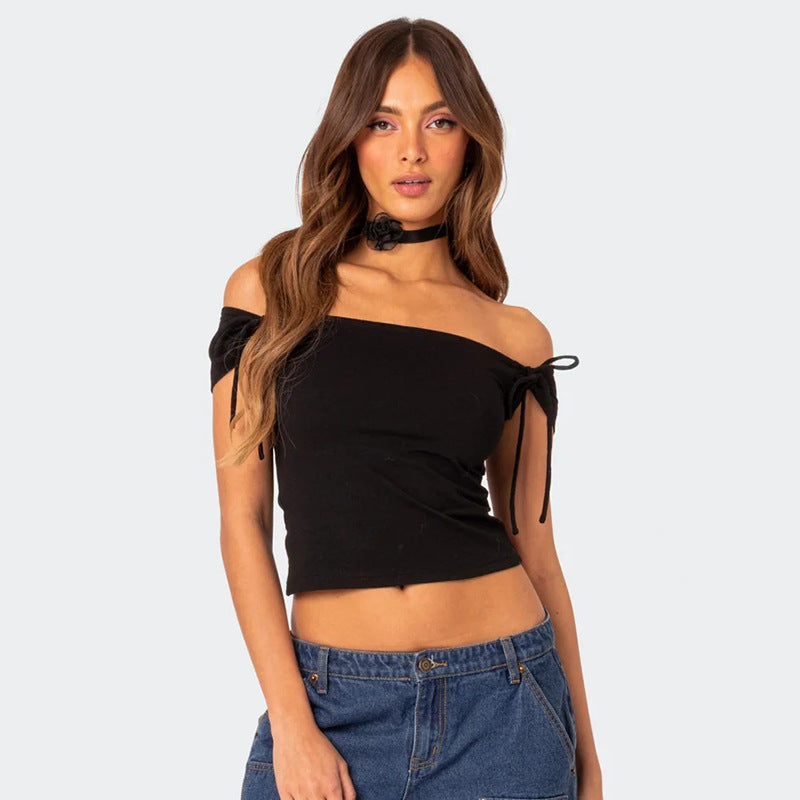 Damen Trägertop mit Off-Shoulder-Design und Bindegurten Echo Archiv