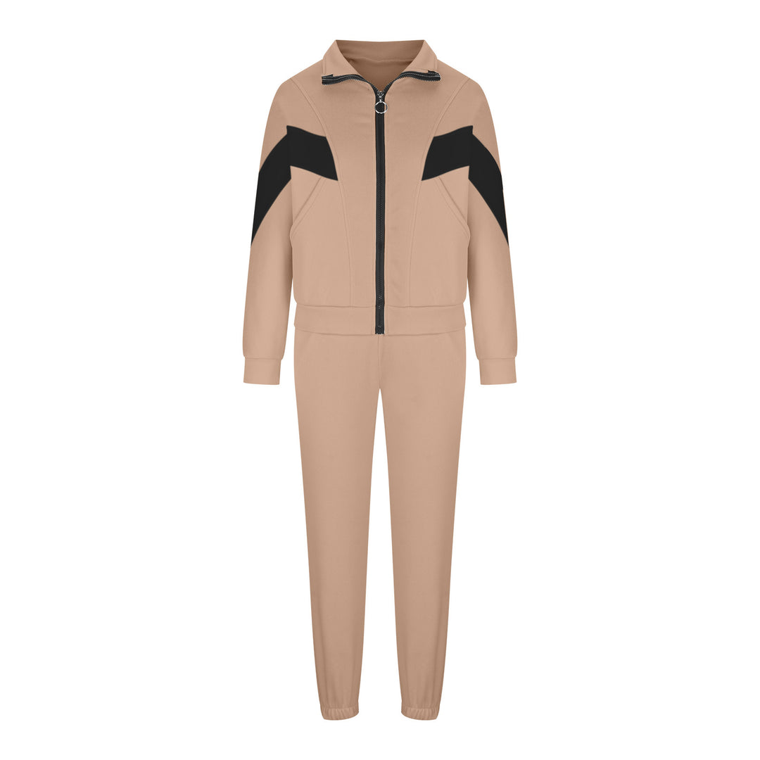 Damen nan athletisches Trainingsset mit Ring-Zipper, eingesetzten Taschen und kontrastierenden Arm-Panels Echo Archiv
