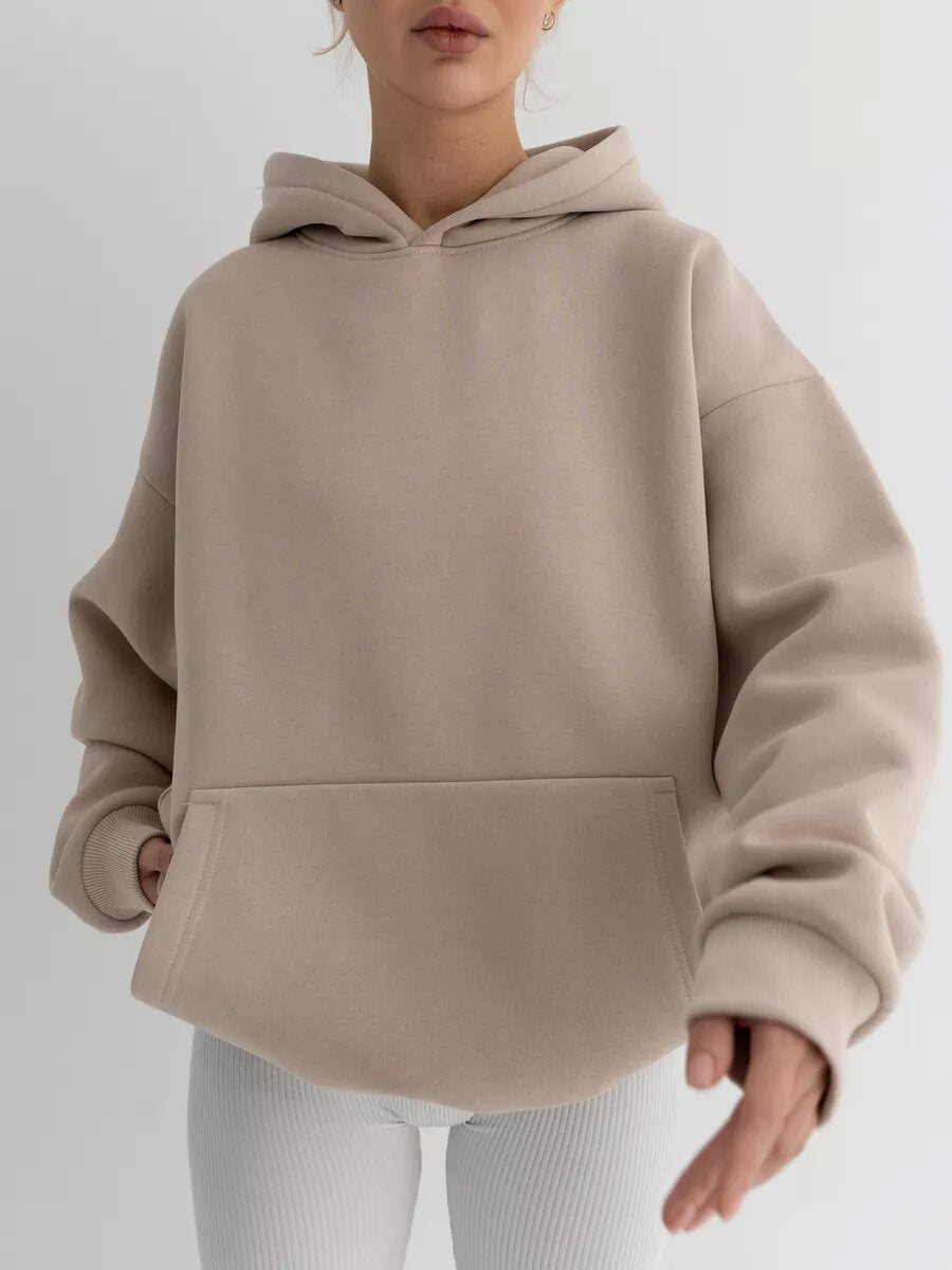 Damen nan oversized Kapuzenpullover mit Kängurutasche und dropped-shoulder Schnitt Echo Archiv
