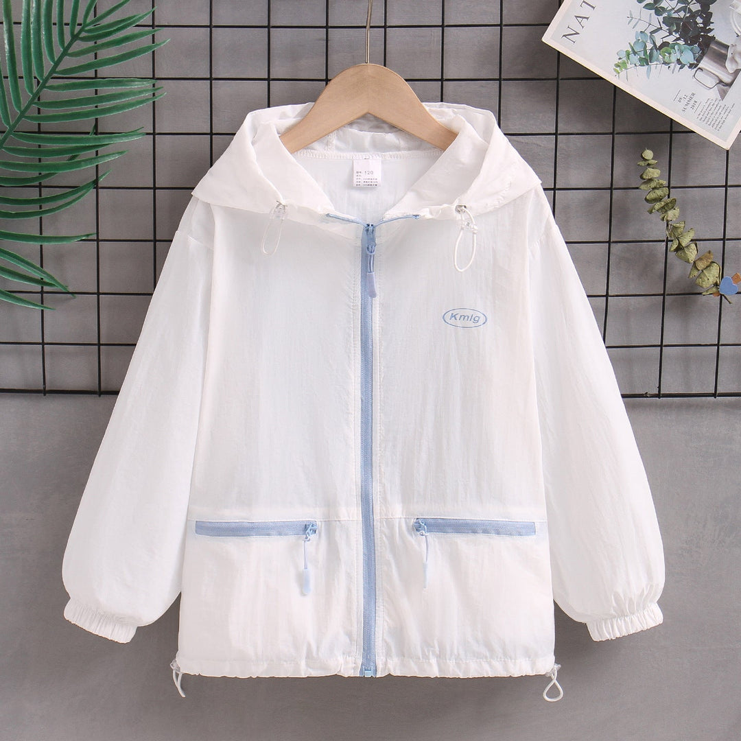 Damen nan ultraleichte Kapuzen-Windjacke mit Reißverschlusstaschen Echo Archiv