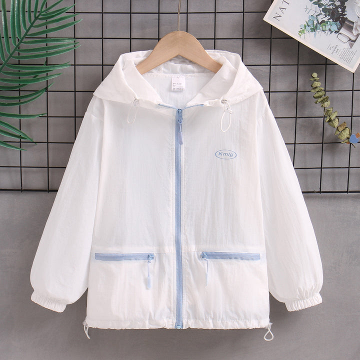 Damen nan ultraleichte Kapuzen-Windjacke mit Reißverschlusstaschen Echo Archiv