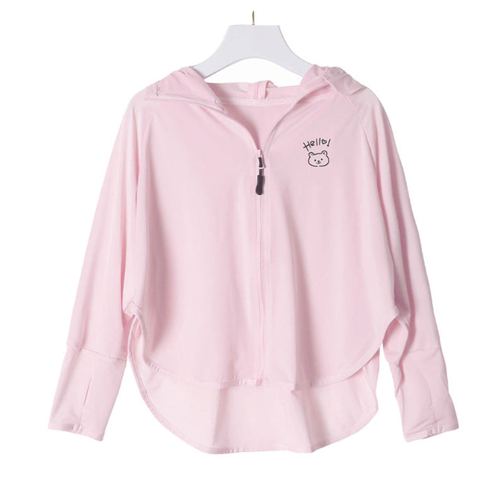 Damen sportliche Zip-Jacke mit niedlichem Aufdruck Echo Archiv