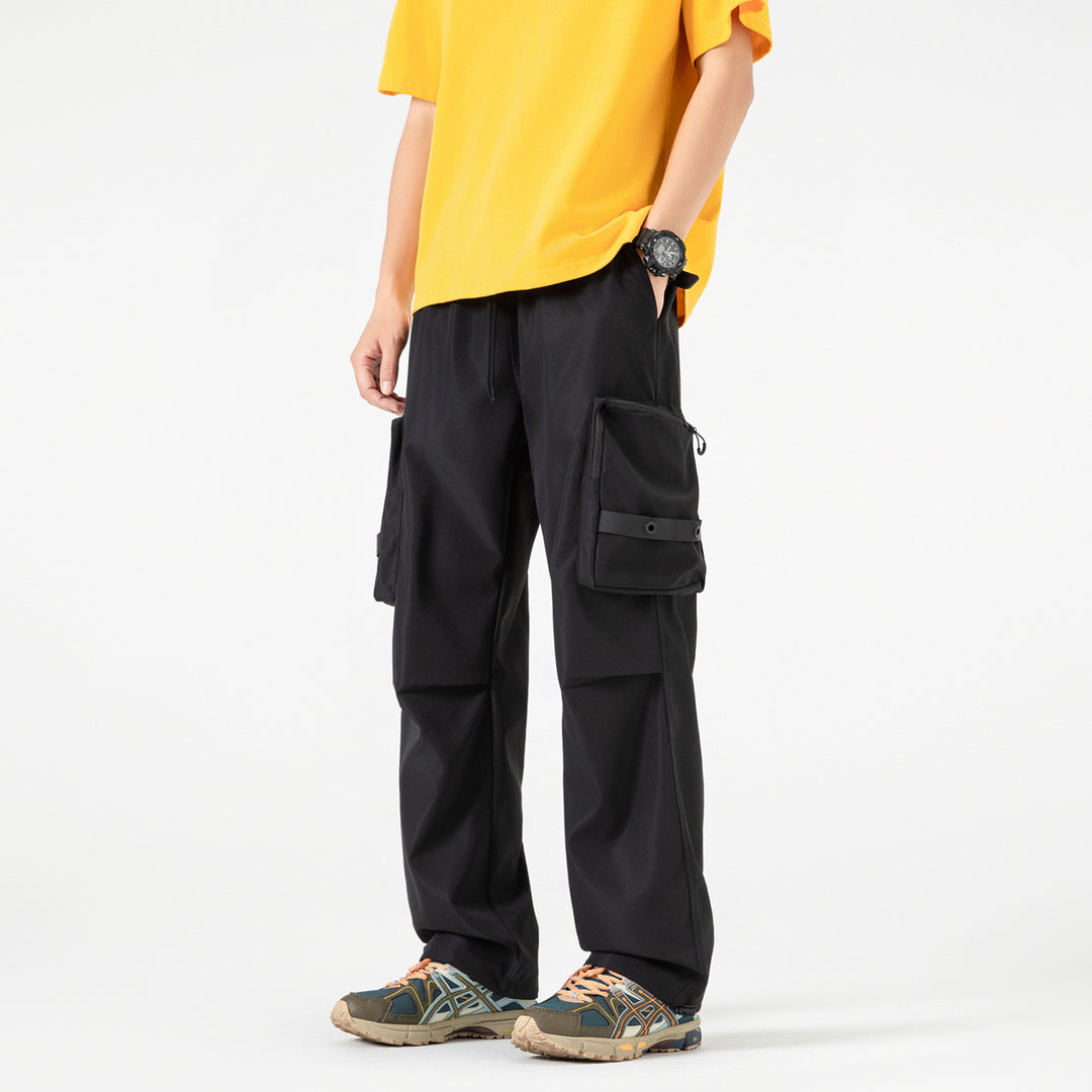 Herren Weite Utility-Cargohose mit großvolumigen Klappentaschen und Kordelzugbund Echo Archiv