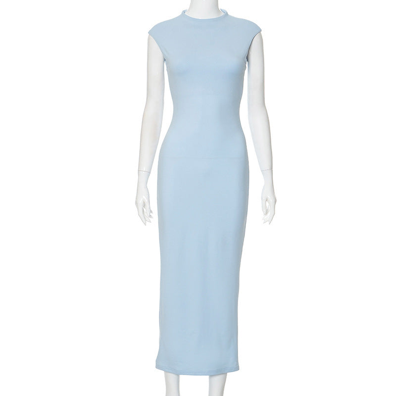 Damen figurbetontes Maxikleid mit elegantem Stehkragen Echo Archiv