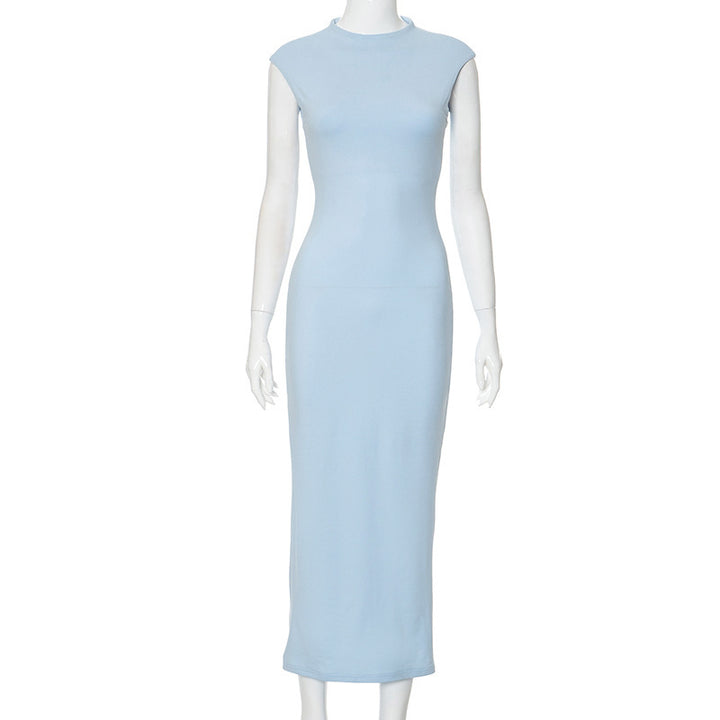 Damen figurbetontes Maxikleid mit elegantem Stehkragen Echo Archiv