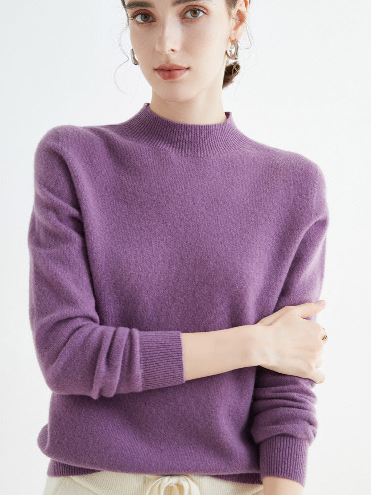 Damen Kurz-Mockneck-Pullover aus Kaschmir‑Look mit leichter Flauschoptik Echoarchiv