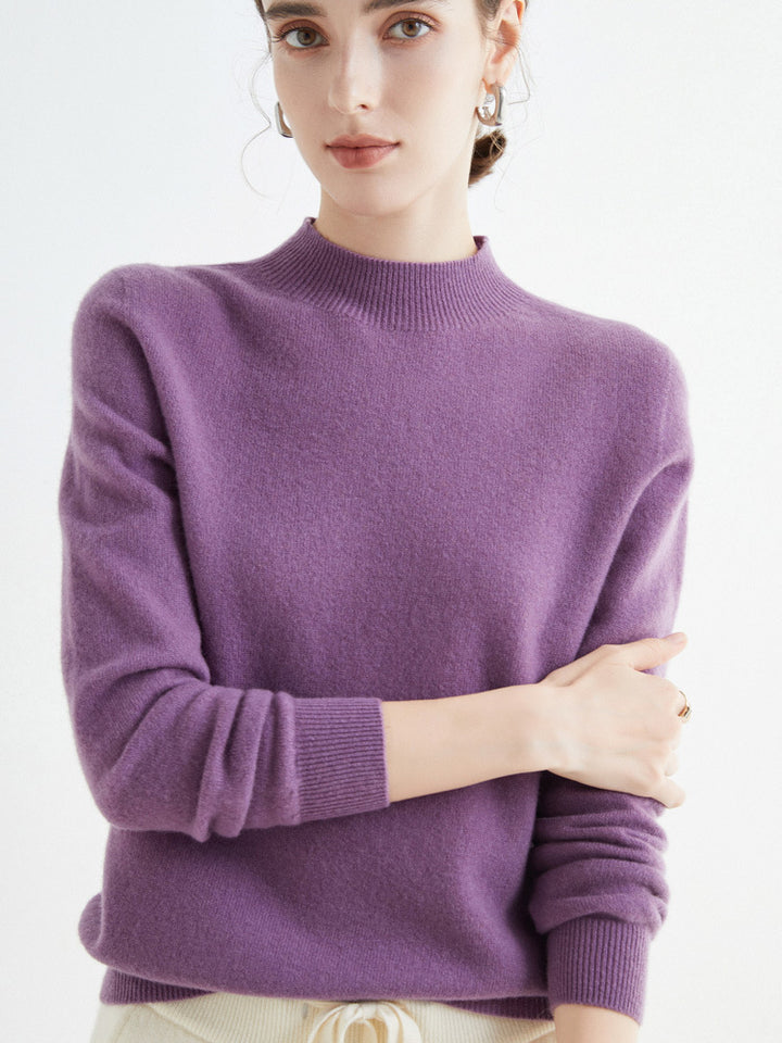 Damen Kurz-Mockneck-Pullover aus Kaschmir‑Look mit leichter Flauschoptik Echoarchiv