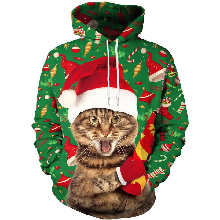 Damen Lustiger Kapuzenpullover mit weihnachtlichem DJ-Motiv Echoarchiv