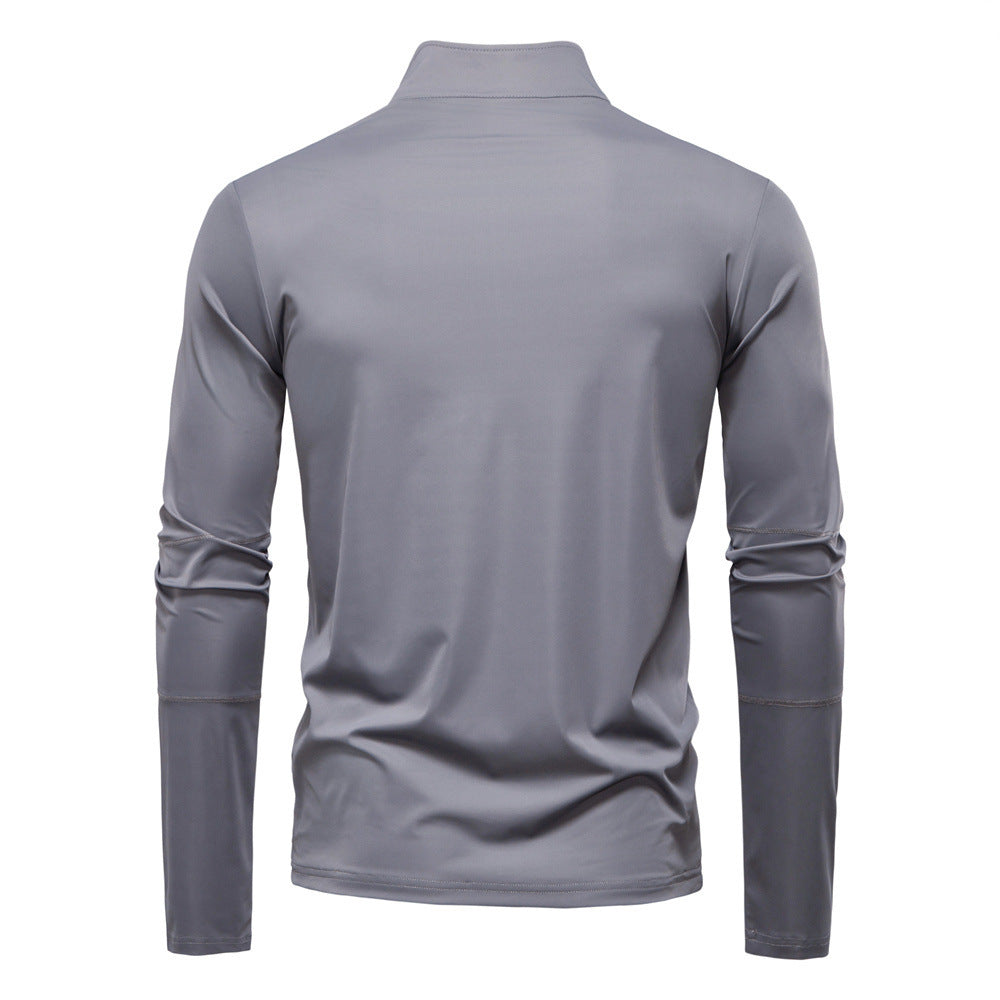 Herren nan Funktions-Langarmshirt mit Stehkragen und halbem Reißverschluss Echo Archiv
