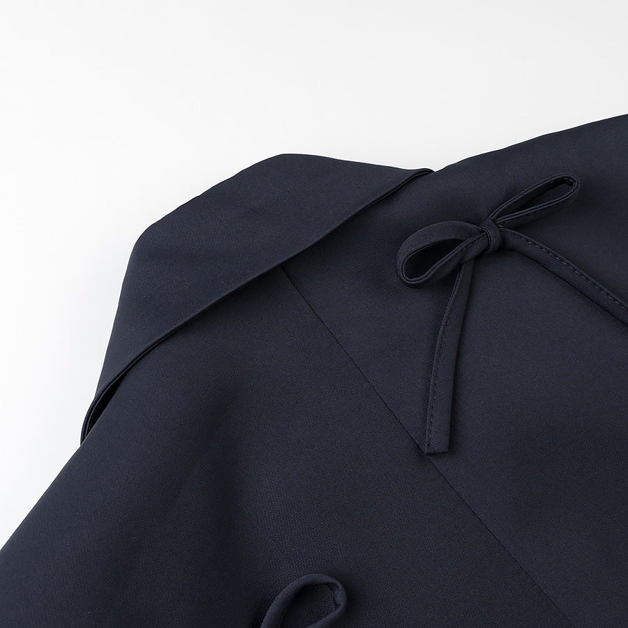 Damen Boxy‑Blazer mit dekorativen Schleifen, Reverskragen und legerer Silhouette Echoarchiv