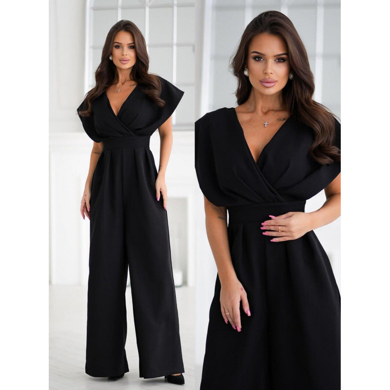Damen Eleganter Weitbeiniger Jumpsuit Echoarchiv
