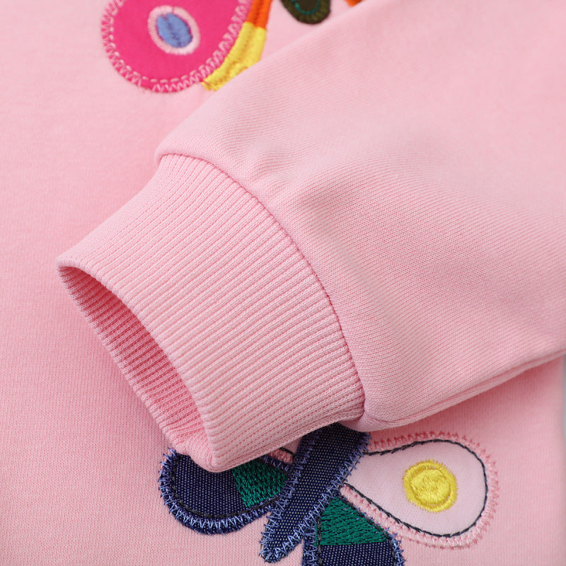 Mädchen Sweatshirt mit bunten Schmetterlings-Stickereien Echo Archiv