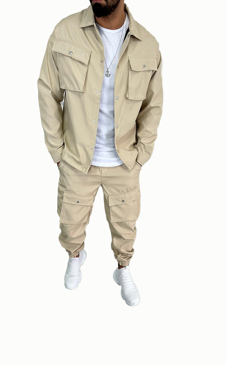 Herren Cargo-Hemd- und Hose-Set mit praktischen Taschen und modischem Schnitt Echoarchiv