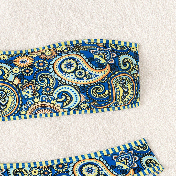 Damen Bandeau-Bikini mit buntem Paisley-Muster Echo Archiv