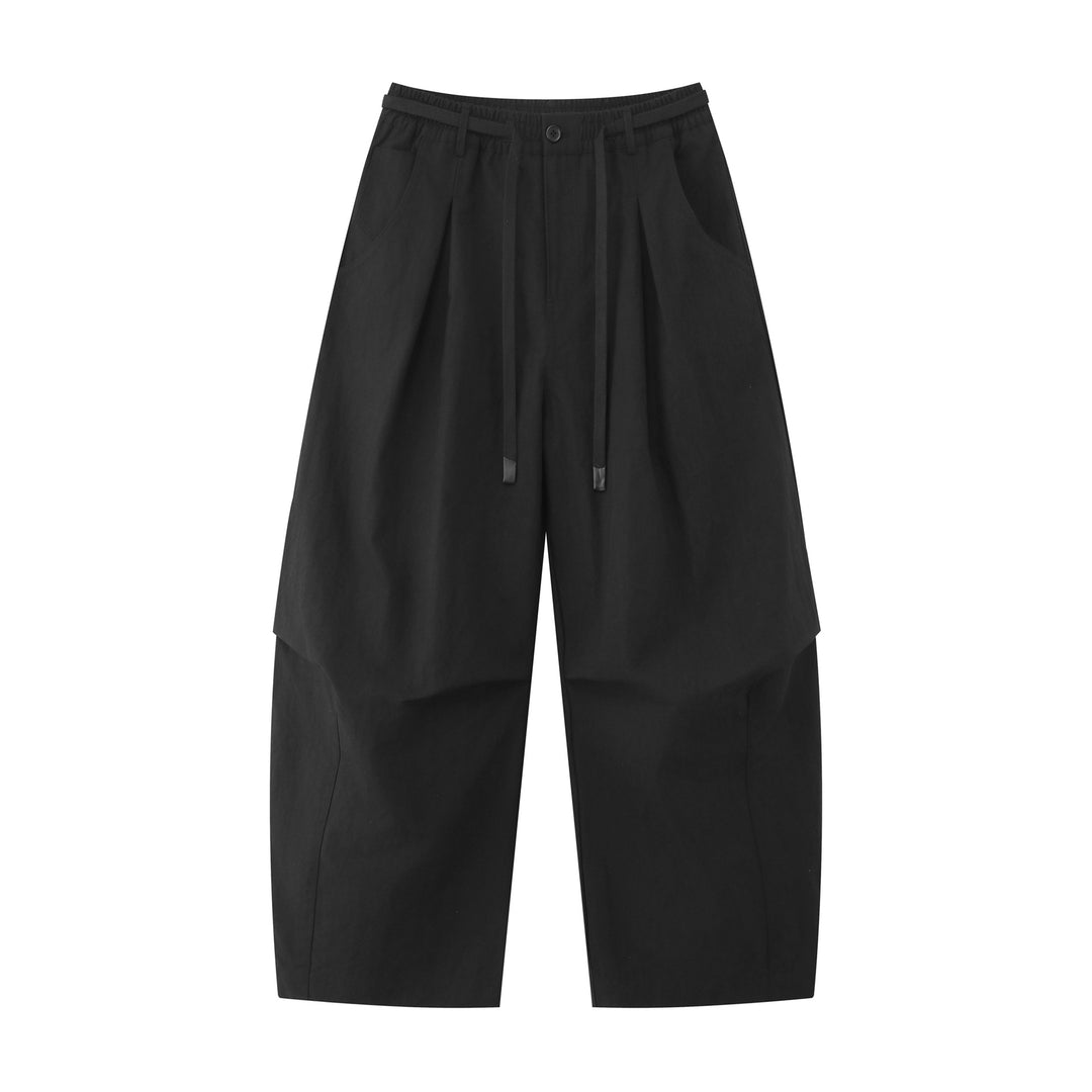 Damen Weite Culotte-Hose mit hohem Bund, Kellerfalten und Kordelzug Echoarchiv